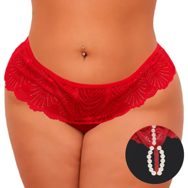 Calcinha Plus Size Tailandesa Brilha no Escuro Vermelha