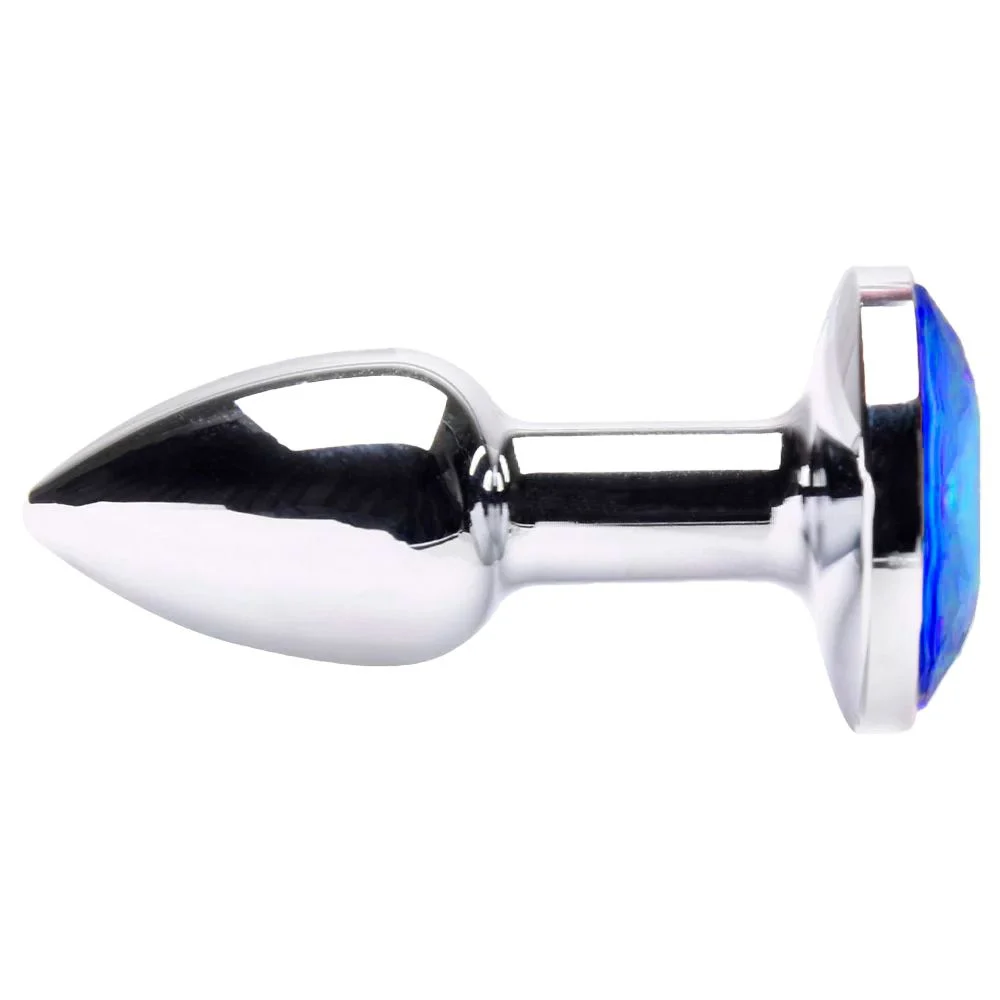 Plug Anal Bem Pequeno com Joia Redonda Tamanho – PP (PL000A) Azul Escuro — foto 2