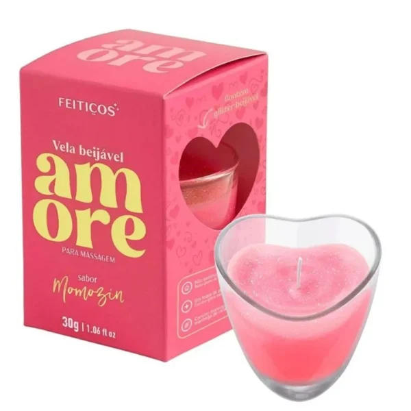 Amore Vela Beijável Com Glitter 30G