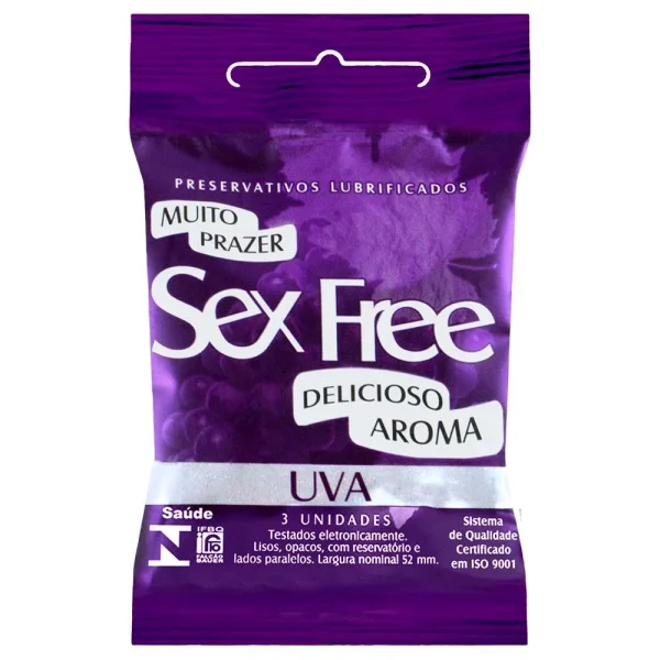 Preservativo Uva com 3 Unidades Sex Free