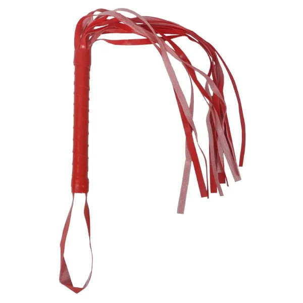 Chicote Tiras Luxo Bondage 58cm Vermelho