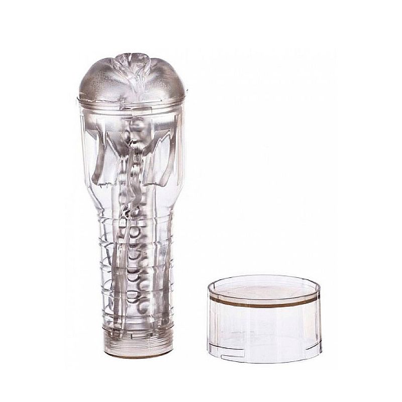 Masturbador Lanterna em Lata Transparente com Vibro - Vagina (7417) — foto 3