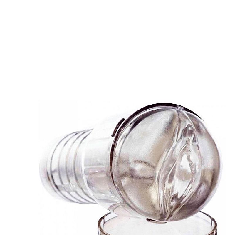 Masturbador Lanterna em Lata Transparente com Vibro - Vagina (7417) — foto 2