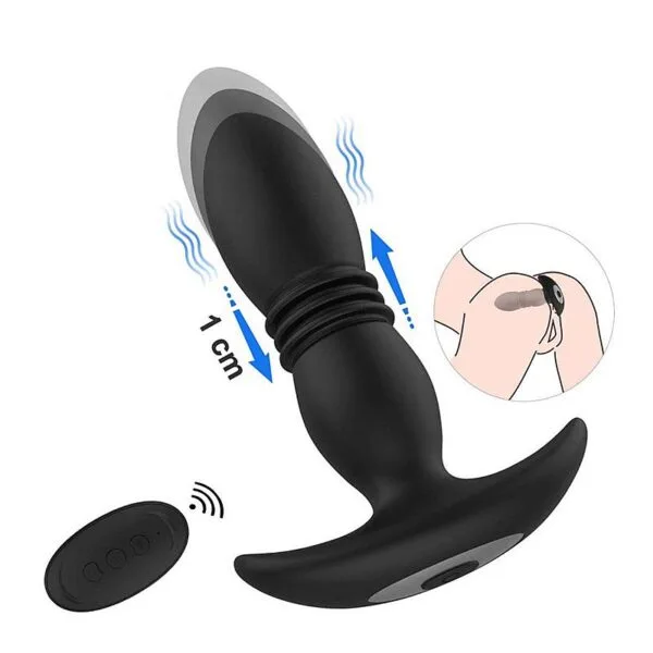 Plug Anal com vibrador e vai e vem (7833) recarregável