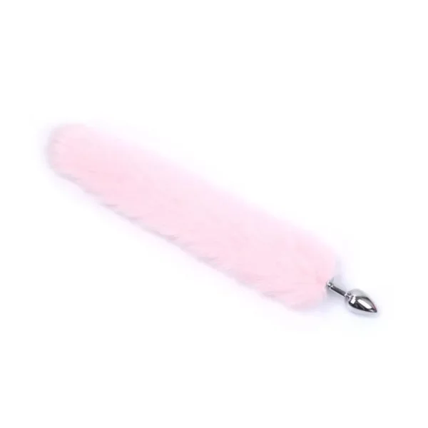 Plug de Metal com Rabo Rosa Claro Tamanho M