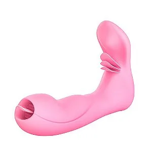 Vibrador com Estimulador de Clitóris e Língua - Dibe Recarregável