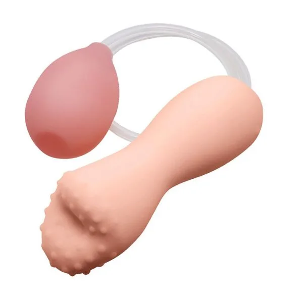 Masturbador Masculino - Formato Boca com Pera de Sucção