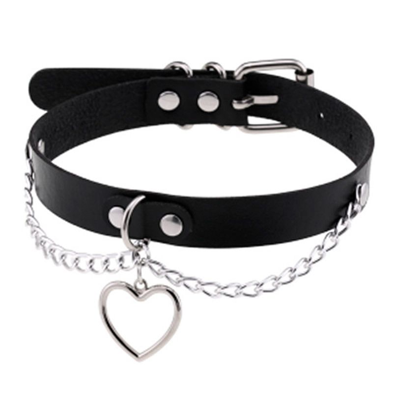 Choker Rebite - Coleira com Coração e Corrente (9675) — foto 1