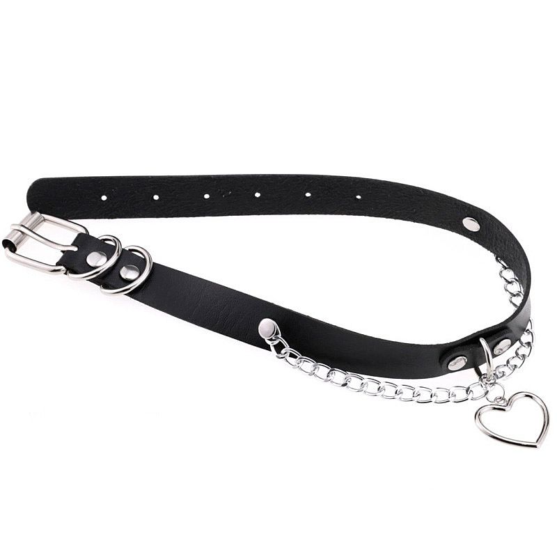 Choker Rebite - Coleira com Coração e Corrente (9675) — foto 2
