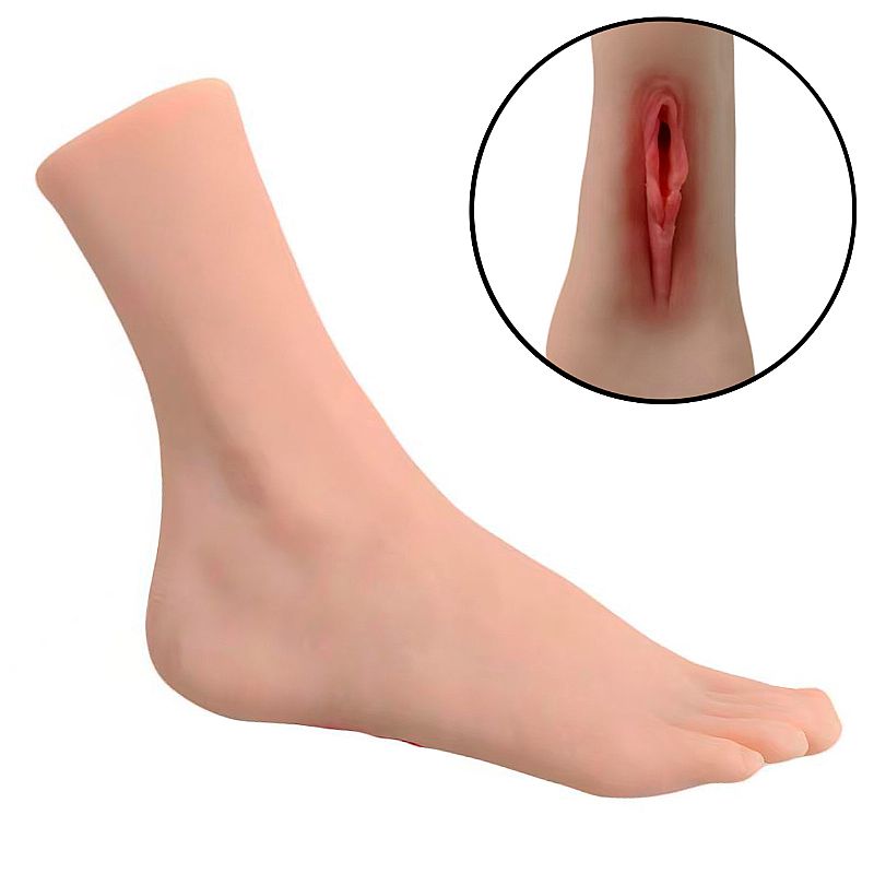 Masturbador Masculino Cyberskin em Forma de Pé com Vagina - 21,5 x 7,0 (4102) — comprar com embalagem discreta na iFody