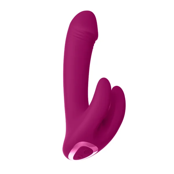 Vibrador Leôncio Penetrável com Estimulador de Clitóris - Roxo Recarregável
