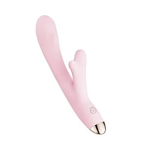 Vibrador Deer com Aquecimento e Estimulador de Clitóris - Rosa Recarregável