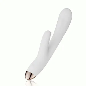 Vibrador Deer com Estimulador de Clitóris e Aquecimento Branco Recarregável