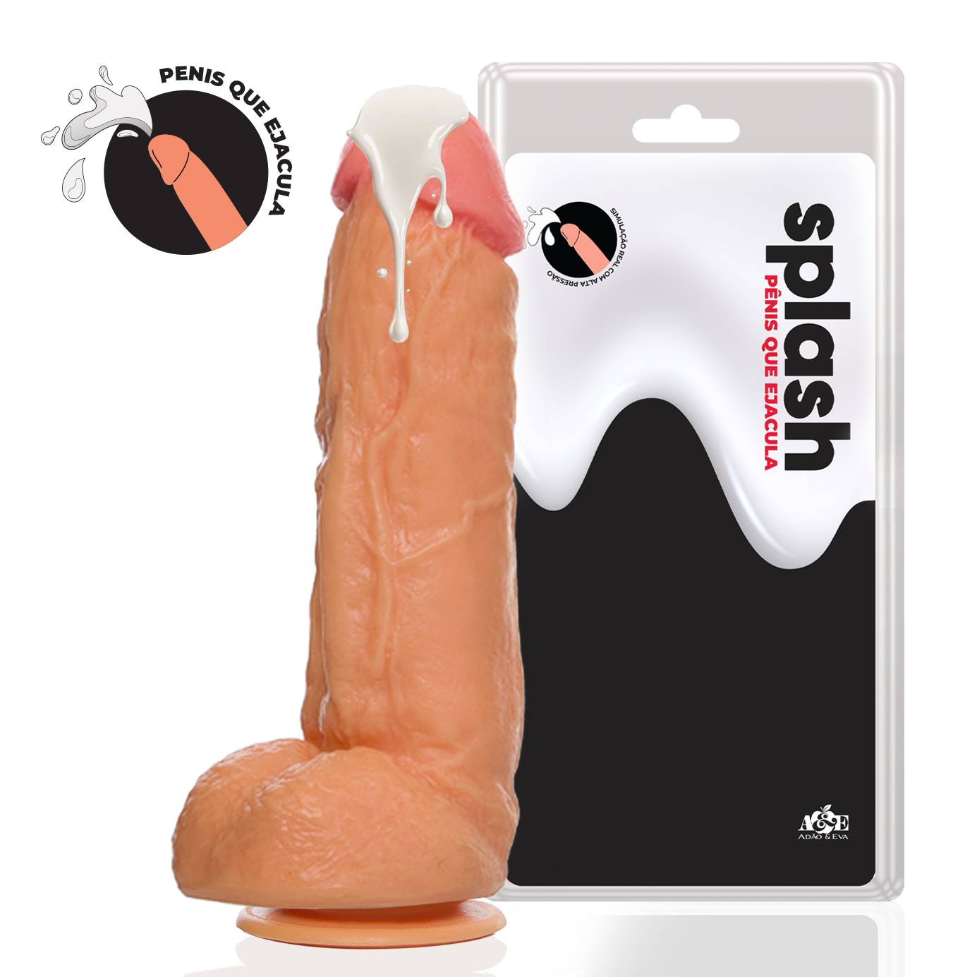 Splash - Pênis que Ejacula 19,5x5,5cm Kong com Escroto — foto 2