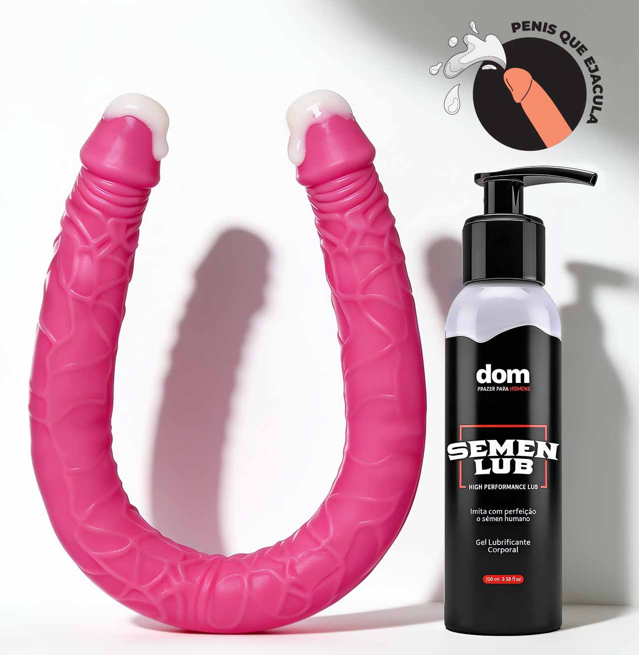Pênis Ponta Dupla Havaiano Splash que Ejacula + Lubrificante Semen Lub — foto 1