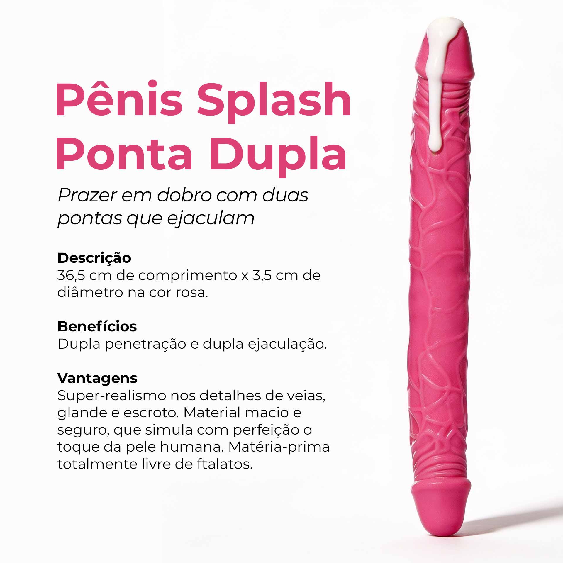 Pênis Ponta Dupla Havaiano Splash que Ejacula + Lubrificante Semen Lub — foto 6