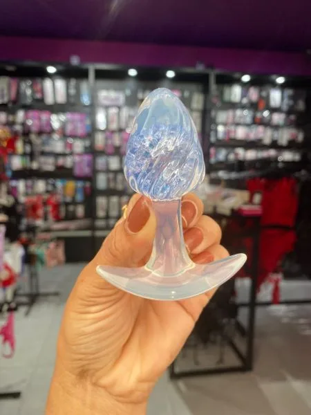 Plug Anal P Twister Esfera Vidro 8,7 x 6,5cm
