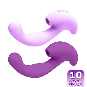 Vibrador com Penetração e Pulsação no Clitóris - Rosa