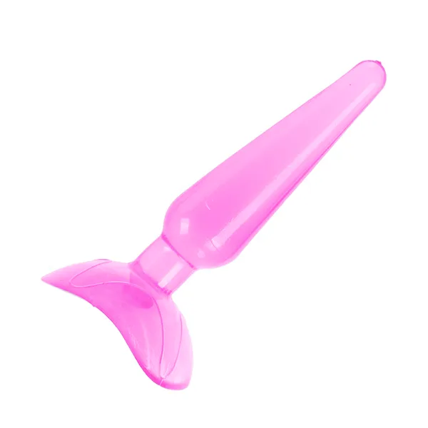 Plug Anal Pontudo de Silicone Jelly com Ventosa Rosa