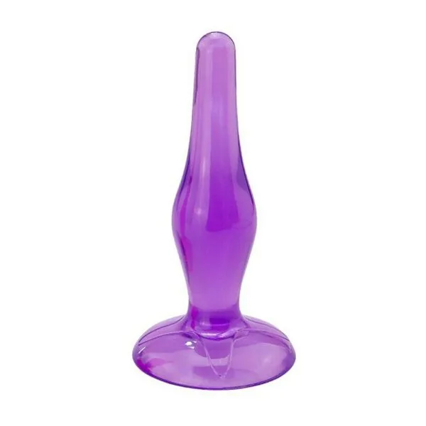 Plug Anal de Silicone com Ventosa Roxo Tamanho M