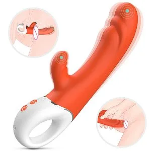 Vibrador Spray com Estimulador de Clitóris Verde Claro