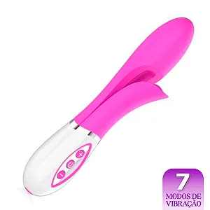 Vibrador com Estimulador de Clitóris Dobrável Rosa Recarregável